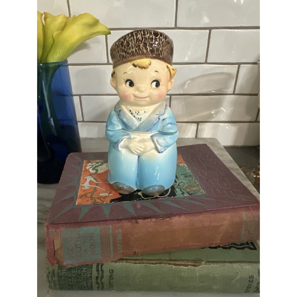 Enesco Vintage Salt & Pepper Shakers Japan Dutch Boy Stackers LARGE 6" Set